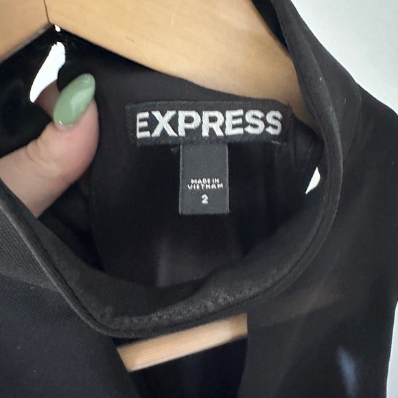 Express Black Mini Halter Lace Back Dress - Picture 8 of 8